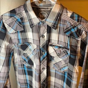 BKE men’s Slim Fit Casual button down Long sleeve